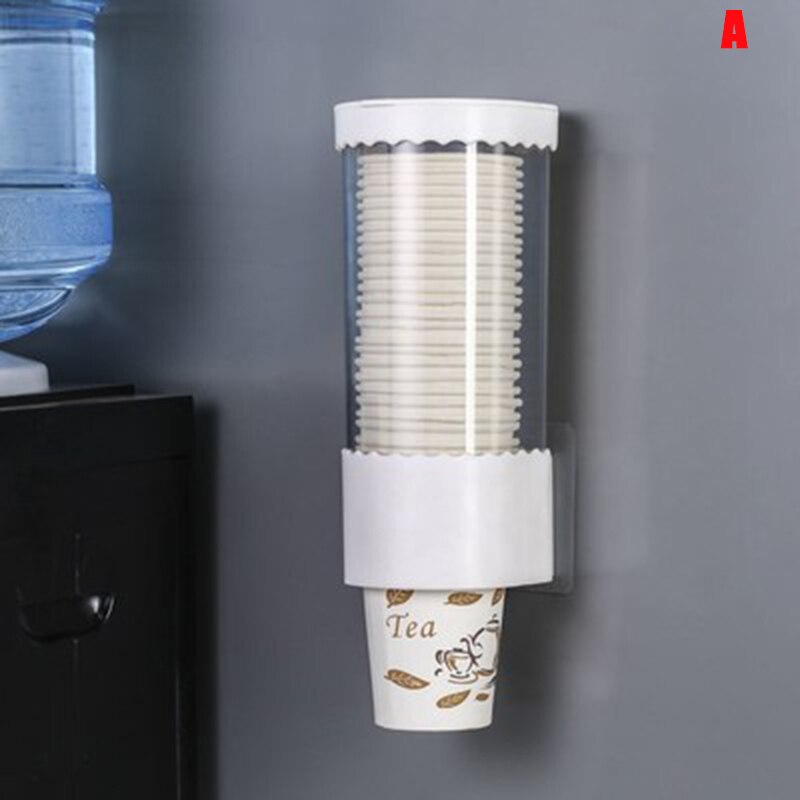 Dispensador de vasos de papel, dispensador de vasos automático desechable, soporte de vasos para el hogar, la Oficina y el Hospital: Blanco