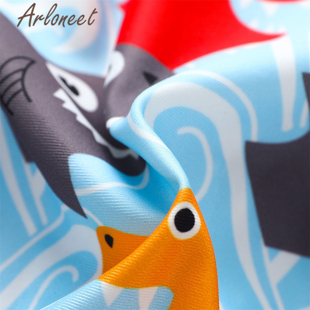 Arloneet Baby Boy Meisjes Badmode Shark Cartoon Badpak Lange Mouw Kids Badpak Gestreepte Meisjes Zomer Unisex Jumpsuit