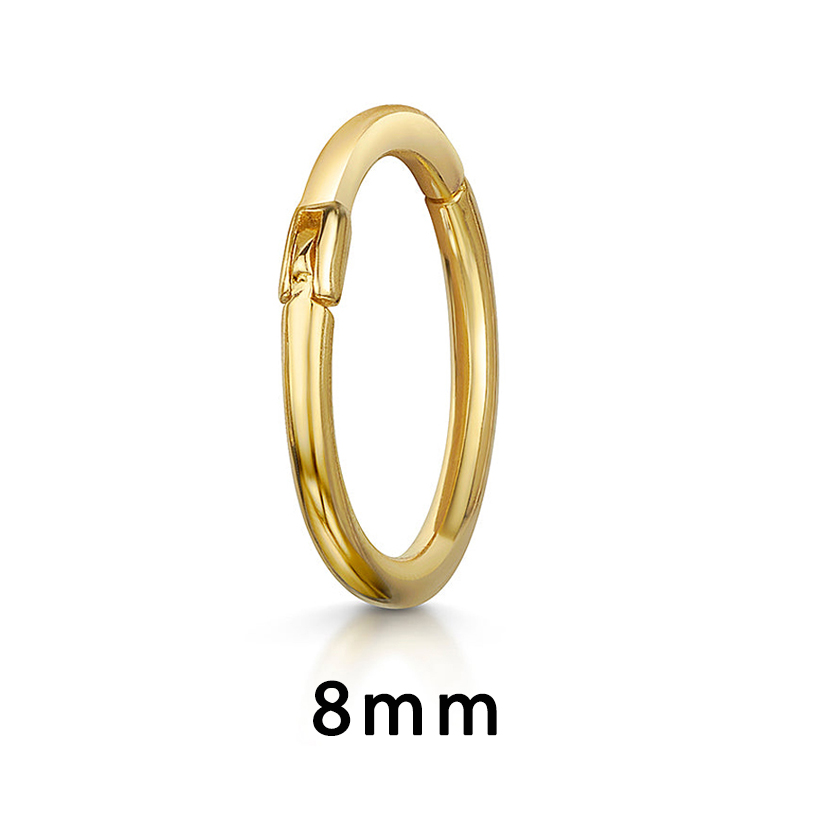 Daith-pendientes de aro para Piercing en la oreja para mujer, aretes minimalistas con hélice perforada de circonita, Color dorado, cartílago, anillo Simple para la nariz, joyería para el cuerpo: Con recubrimiento de titanio