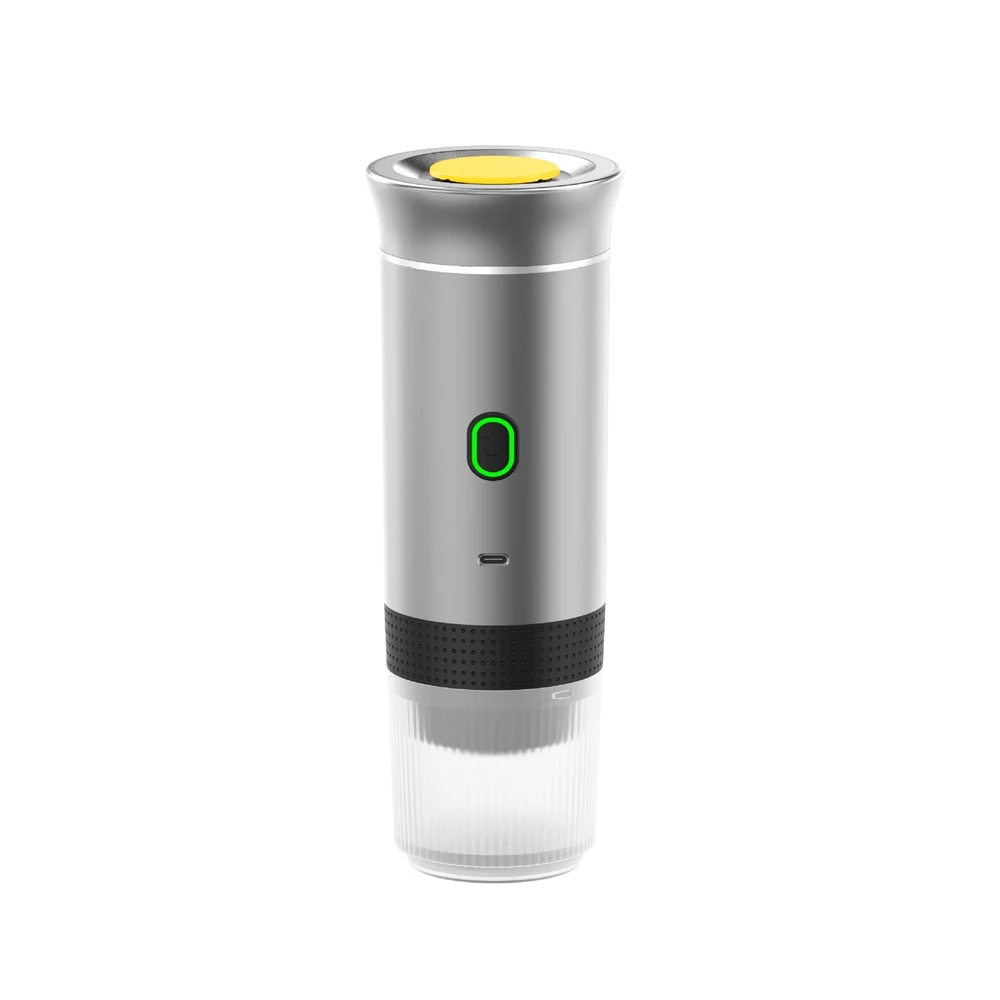 Cafetera Espresso eléctrica inalámbrica portátil para viajes, coche y hogar, cafetera para acampar, cafetera en polvo con cápsulas 3 en 1: Transparente