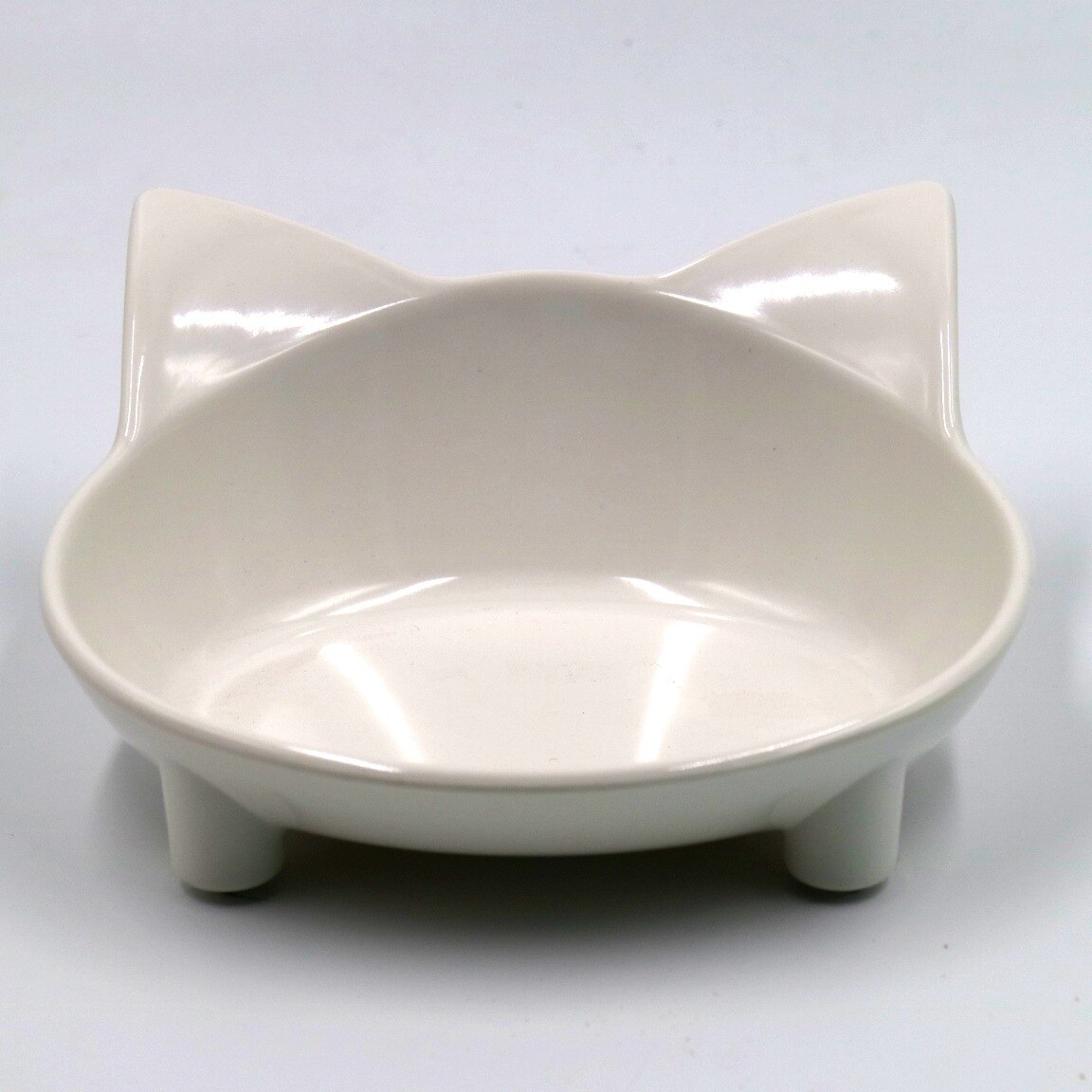 Kattenvoer Kom Huisdier Servies Verdikte Kat Oren Vorm Feederbowl Antislip Leuke Voedsel Water Dispenser Voor Katten Gerechten huisdieren Benodigdheden: white