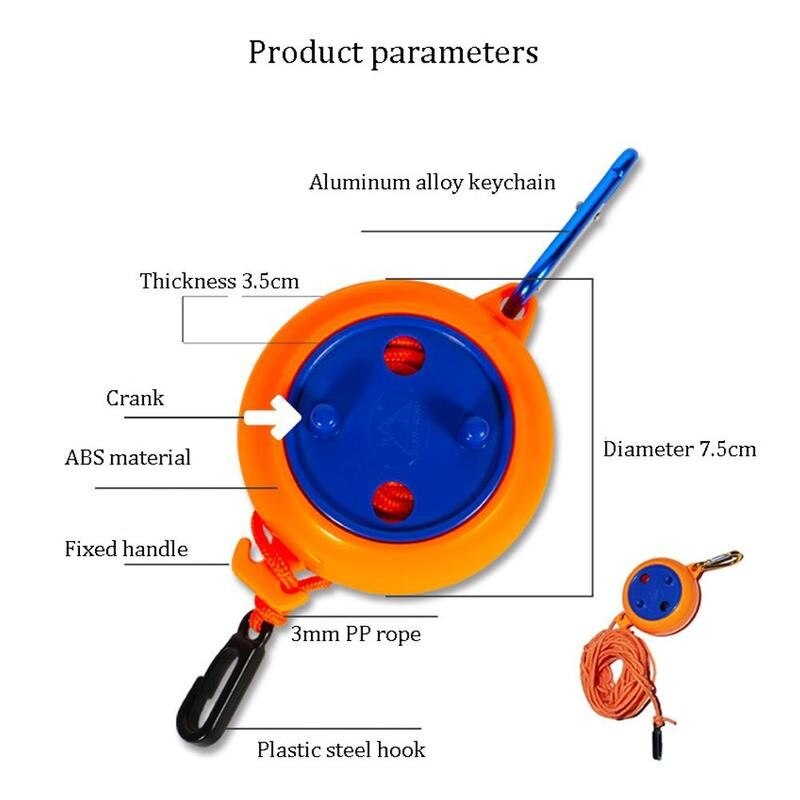 8m Retractable Clothesline Portable Travel Laundry Dryer Durable Nylon Clothes Line Indoor &amp; Outdoor Clothes Hanger Camping