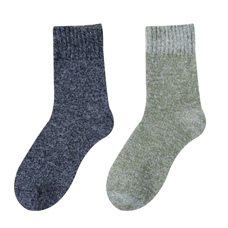 1/2 Pairs Winter Super Thermosocks Thicker Men Socks Harajuku Style Cold Protection Anti-frostbite Snow Outdoor Warm Size39-45: 2 paiDark grey Green