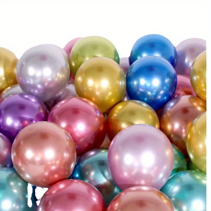 10/30/50 Uds. Globos metálicos de varios colores, globos de látex cromado de 10 pulgadas para decoración de de cumpleaños, boda, Baby Shower: LASER / Número