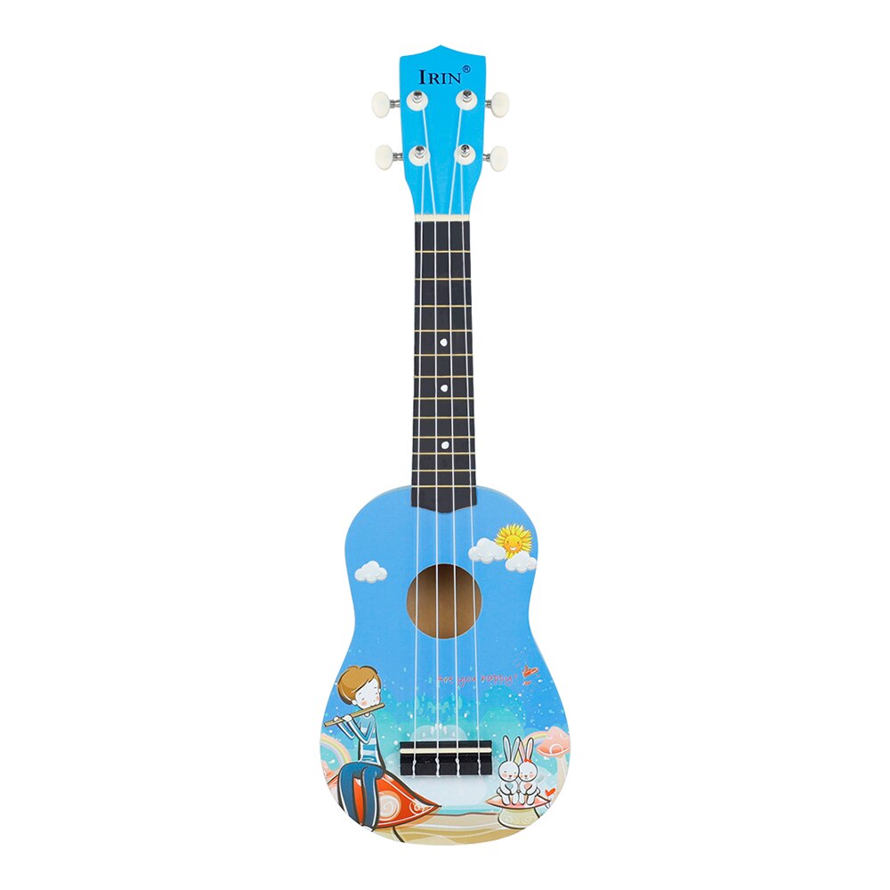 M MBAT-ukelele de tilo de 21 pulgadas para niño, instrumento Musical de 4 cuerdas, guitarra hawaiana, bolsa de ukelele, de Navidad: Biue