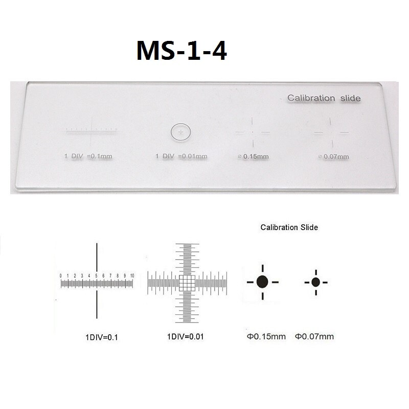 Microscope Calibration Stage Micrometer Glass slide Reticle Measuring Ruler for Stereo Biological Microscope Cross Dot Scale: Red