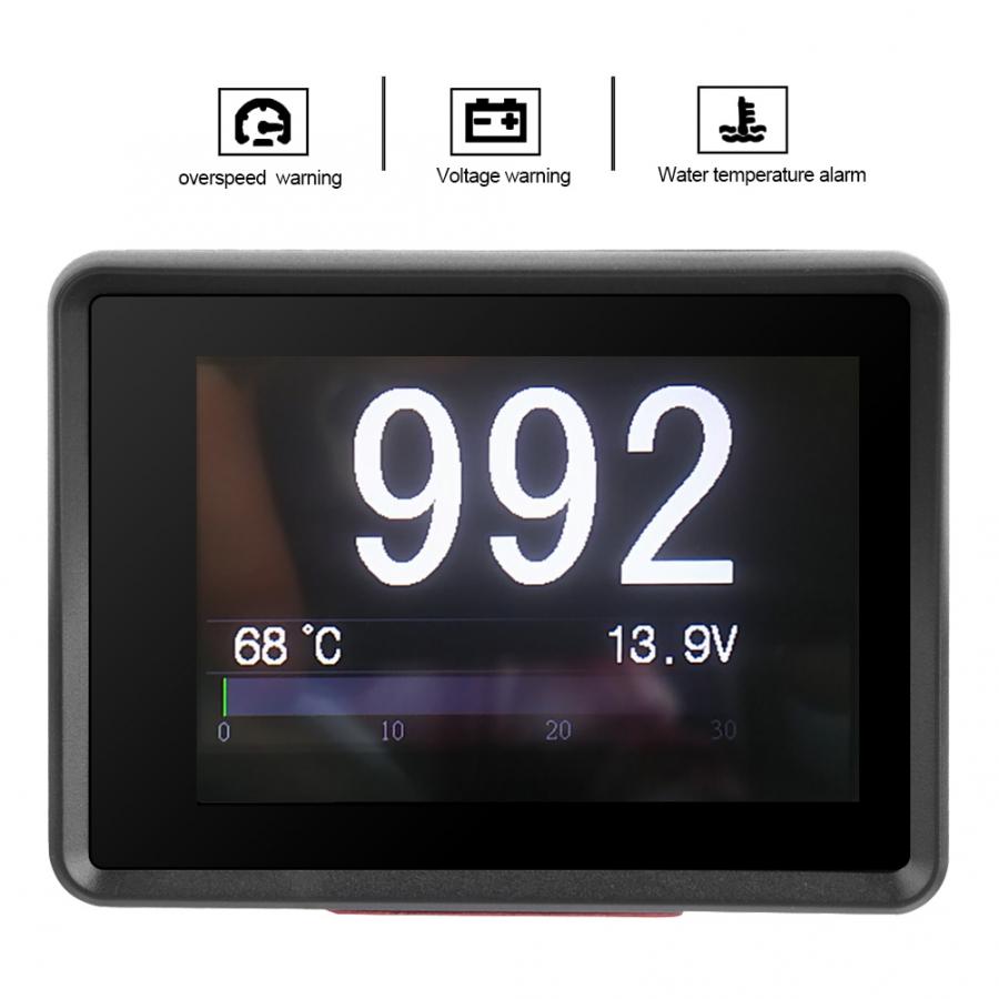 Auto Obd Multifunctionele Meter Digitale Temperatuur Spanning Snelheid Hud Display Water Temperatuur Alarm Snelheidsoverschrijding En Fault Waarschuwing