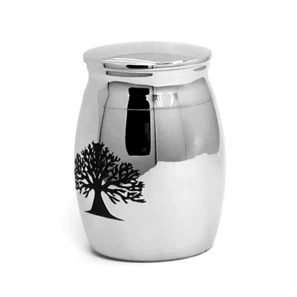 Stainless Steel Cinerary Funerary Urn Jar Opening the Urn Container