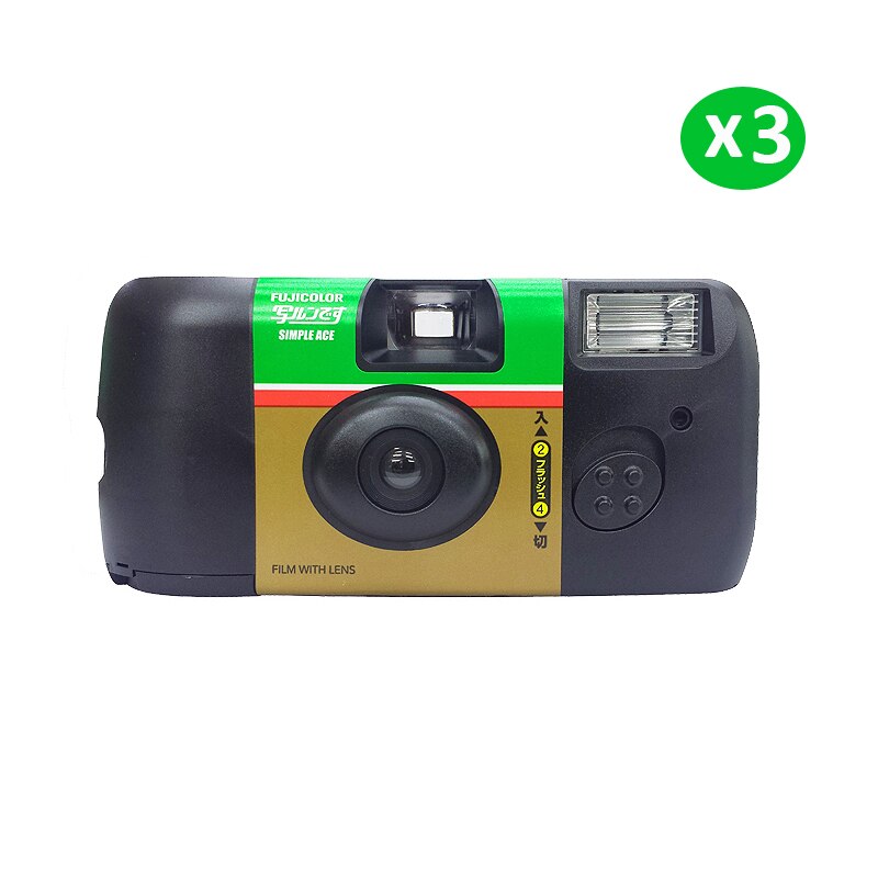 1-3Pcs Fujifilm Eenvoudige Ace Iso 400 Power Flash 27 Foto Belichtingstijden Enkele Gebruik Eenmalig Gebruik film Camera (Vervaldatum: 2022-8): 3 PCS