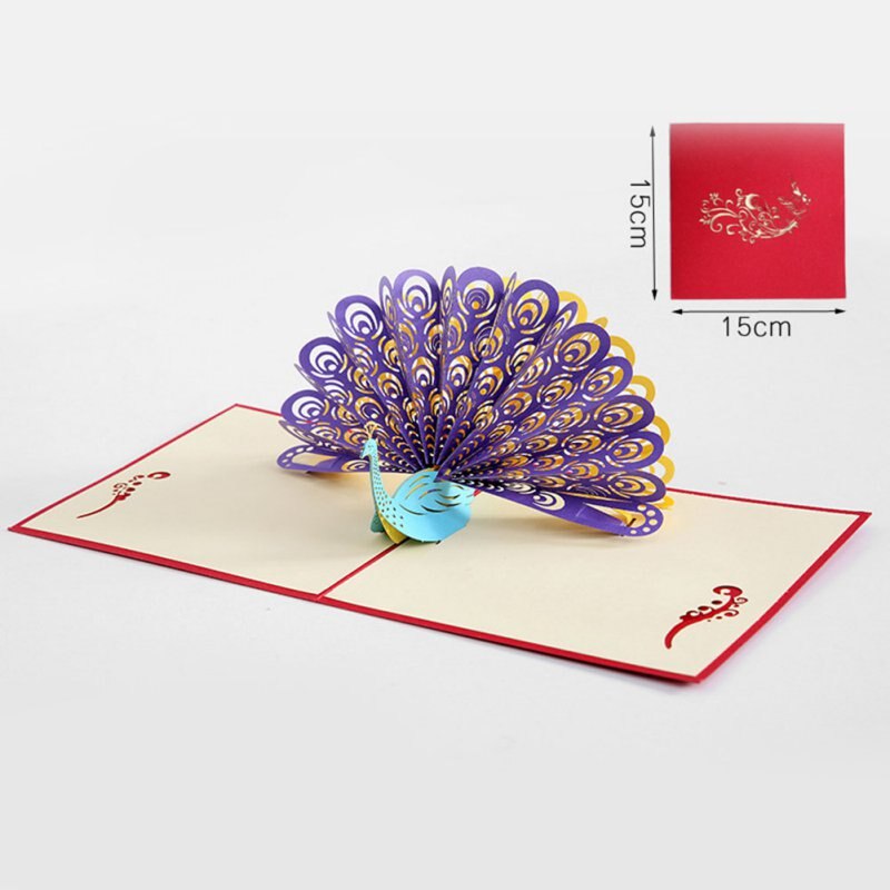 Rose Card-3D - Greeting Card Romantic Red Flower Handmade Card Valentine\'s Day Card Wedding Anniversary: G