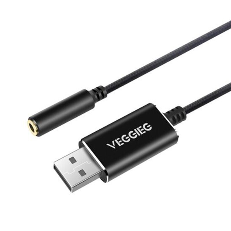 Veggieg-Adaptador USB o tarjeta de sonido externa con conector de micrófono y auriculares de 3,5mm para Windows/Mac/Linux/Pc/portátiles/PS4: Default Title