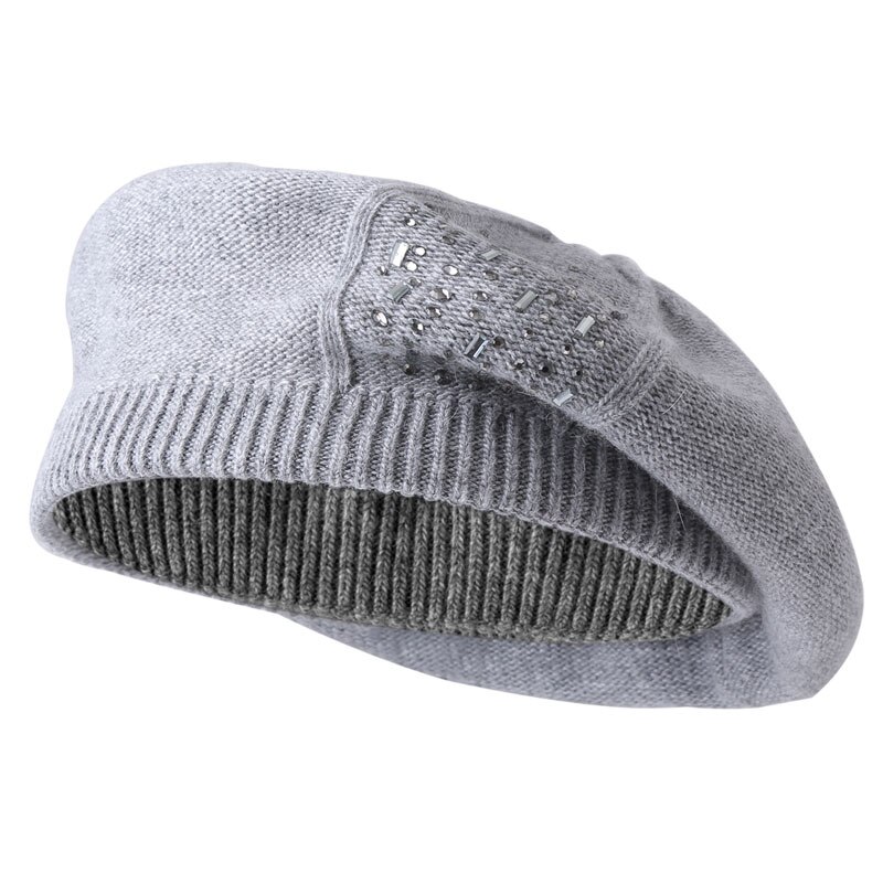 Vinter baskermössor för kvinnor ullstickade enfärgade basker kvinnliga mössor tjej höstvarma gorros märkes huvmössor: 07