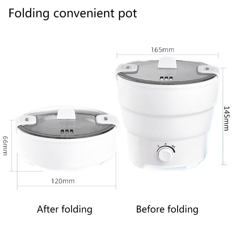 Mini Cooker Lunch Box Electric Heated Skillet Voltage 110-220V Collapsible Cook
