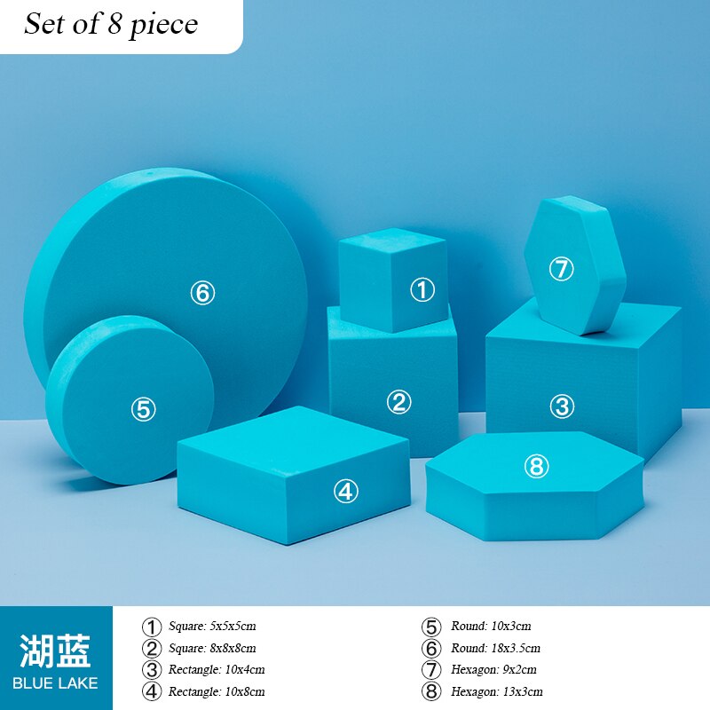 Product Photography Props Photography Foam Bubble Geometric Cube Set Photography Props: blue lake