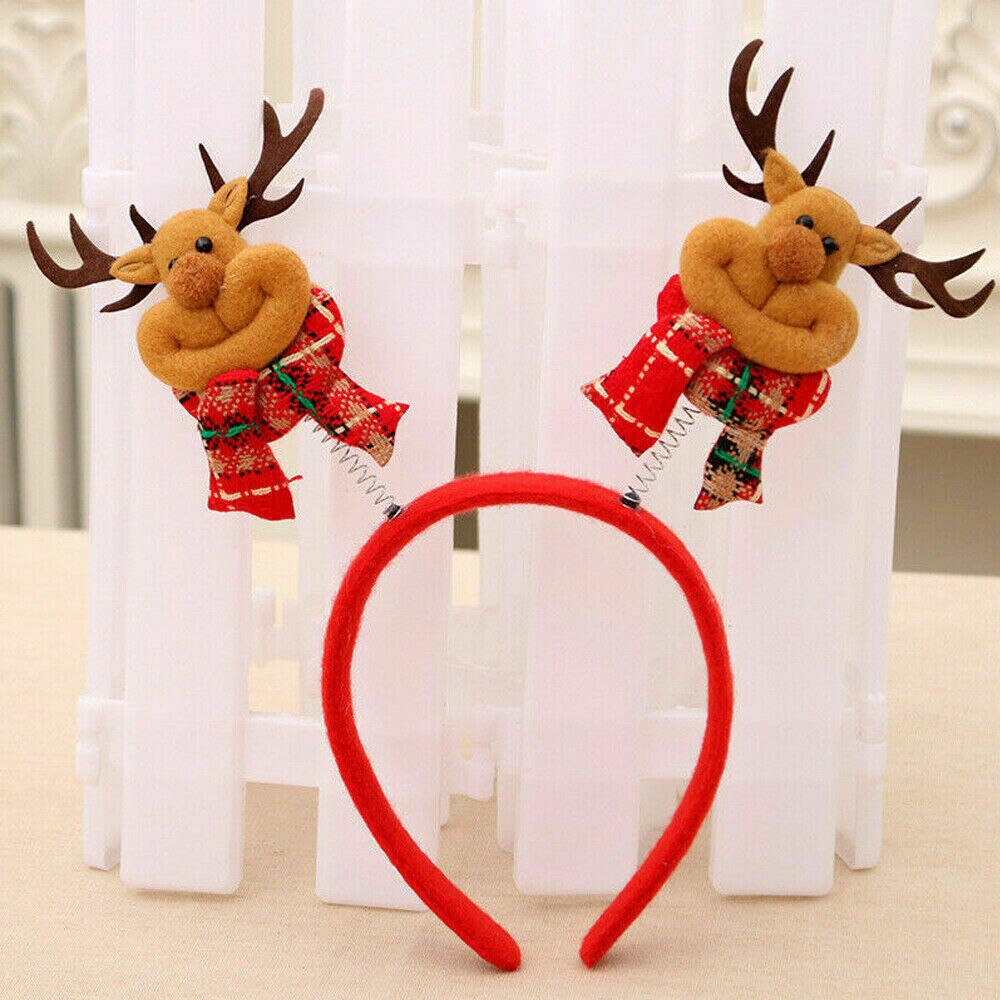 faroot Cartoon Christmas Headband Santa Clus Elk Bear Year Hair Clasp for Children Women Headwear Hairbands Xmas: Elk