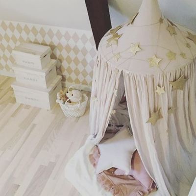 Personalizado ins o mesmo parágrafo tendas de cama redonda acessórios do quarto das crianças ornamentos capa de cama colcha: Bege