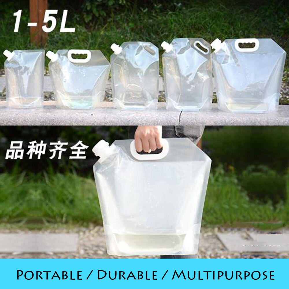 Bolsa de agua plegable transparente, bolsa de tanque de agua para prevenir desastres, suministros de cocina para campamento de gran capacidad portátil