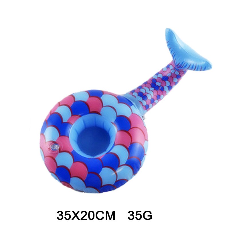 12PCS water drink floats Inflatable cup holder swimming pool toys for festival party floating Mermaid/Rainbow/Coconut Tree
