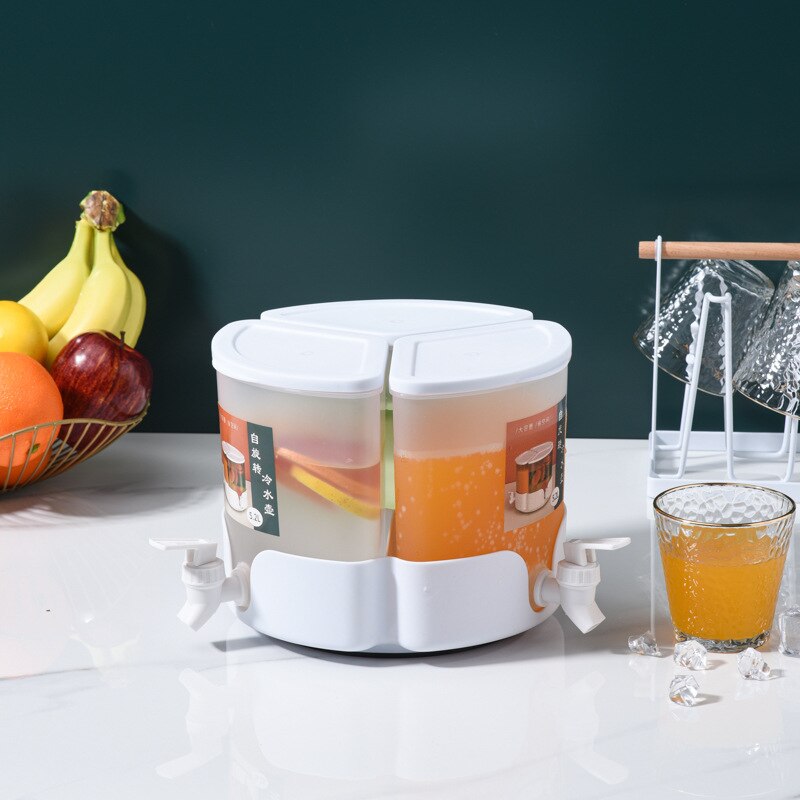 Rotating Jug Refrigerator Refrigerated Juice Jar With Faucet Cold Water Pitcher Large Capacity 5.2L Home Cold Water Bucket Jugs
