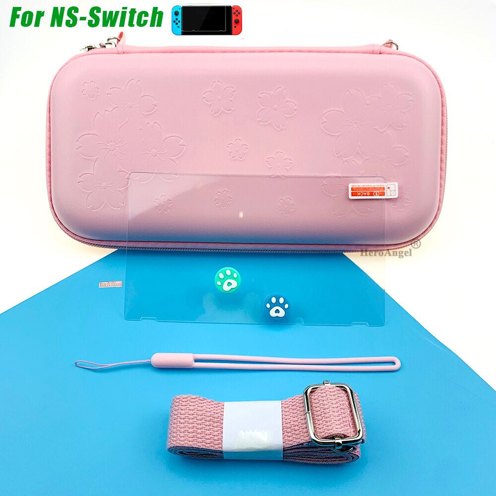 Per Nintend Interruttore Custodia protettiva Cute Cat Claw di Archiviazione Portatile Borsa Da Viaggio per Nitendo Interruttore/Interruttore Lite Console Accessorie: Switch Pink  4IN1 A