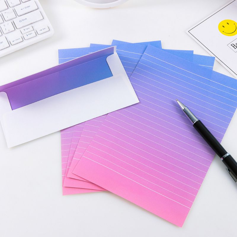 belle enveloppe en-tête petit frais dégradé couleur étudiants écriture fournitures