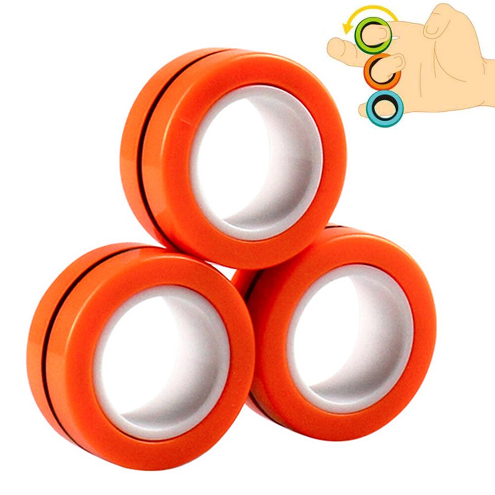 Magnetische Ring Speelgoed Kleurrijke Duurzaam Unzip Armband Magic Speelgoed Voor Vrienden Verzamelen Festivals Prestaties: Oranje