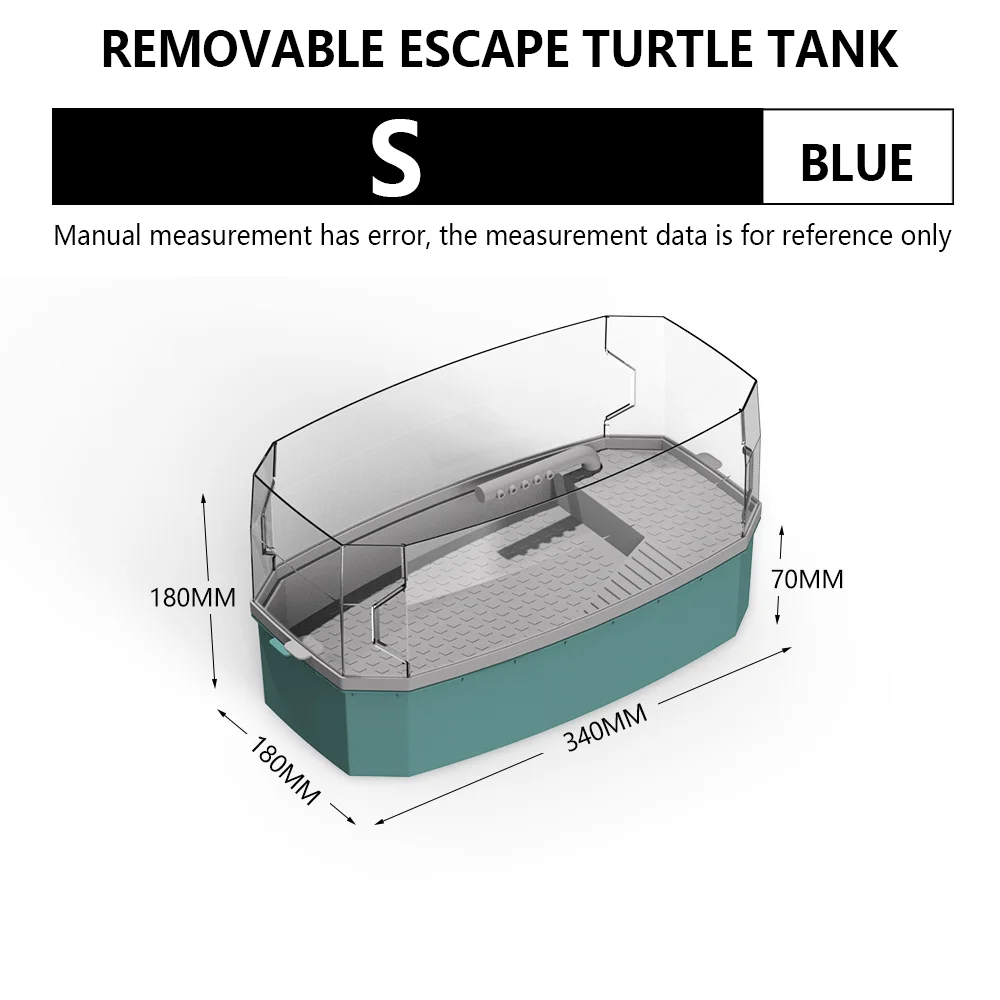 Reptile Turtle Vivarium Box with Basking Platform Tortoises Aquarium Tank Transparent Turtles Anti-Escape Cage Home Aquariums: Dark Khaki