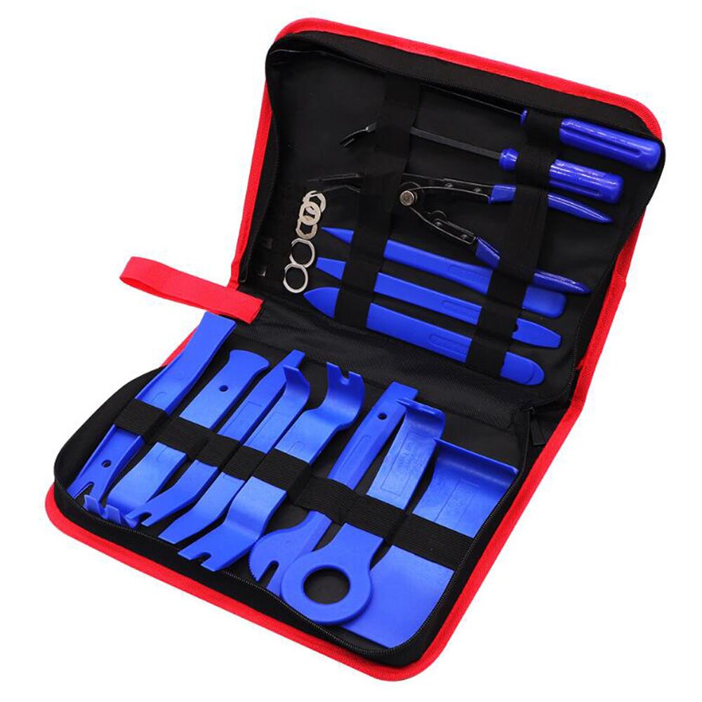 Juego de herramientas de mano para desmontaje de coche, kit de reparación de DVD estéreo, Panel de plástico Interior, removedor de salpicadero: Azul cielo