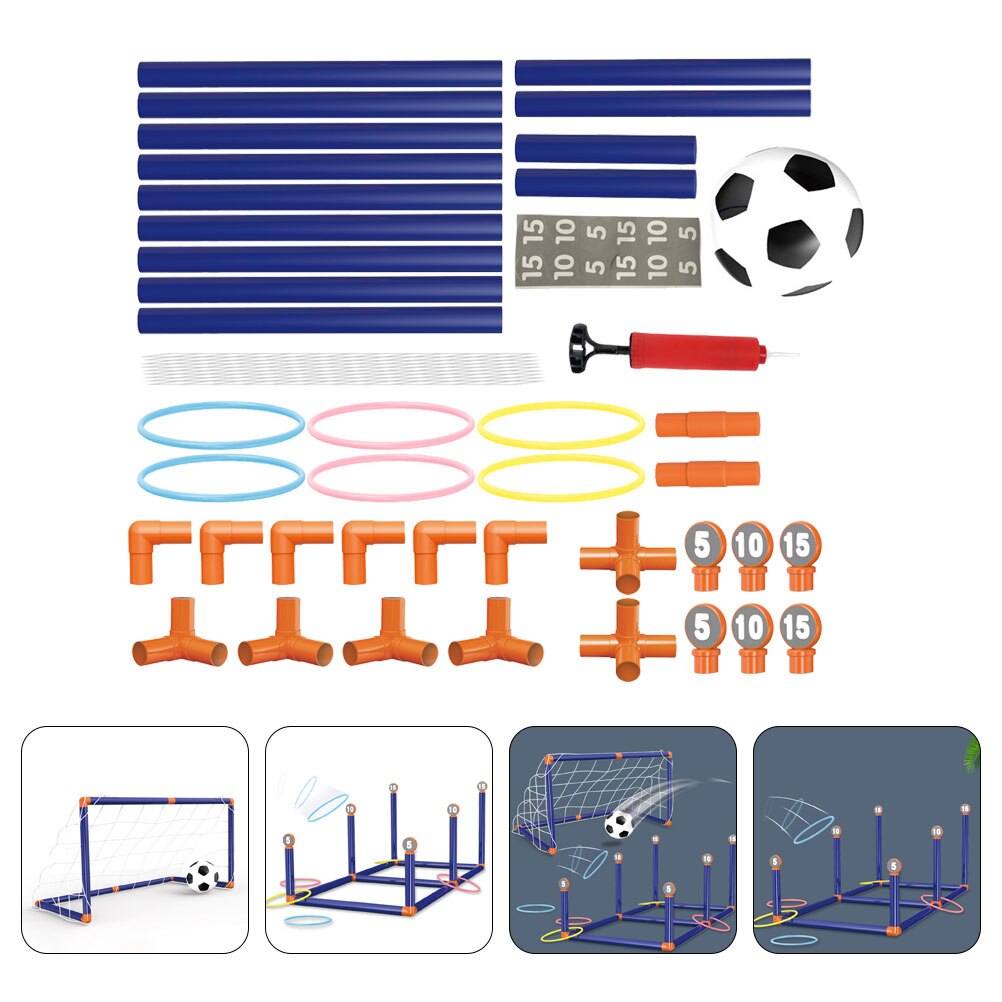 1 set 2- in -1 football net door children's ring toss game outdoor sports net for children