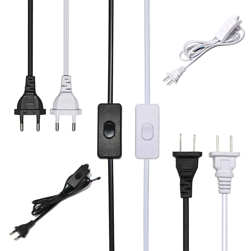 AC85-265V 660W 1,8 m 3m 5m Cable eléctrico interruptor de lámpara Cable de alimentación estándar internacional con enchufe de interruptor Cable de cobre