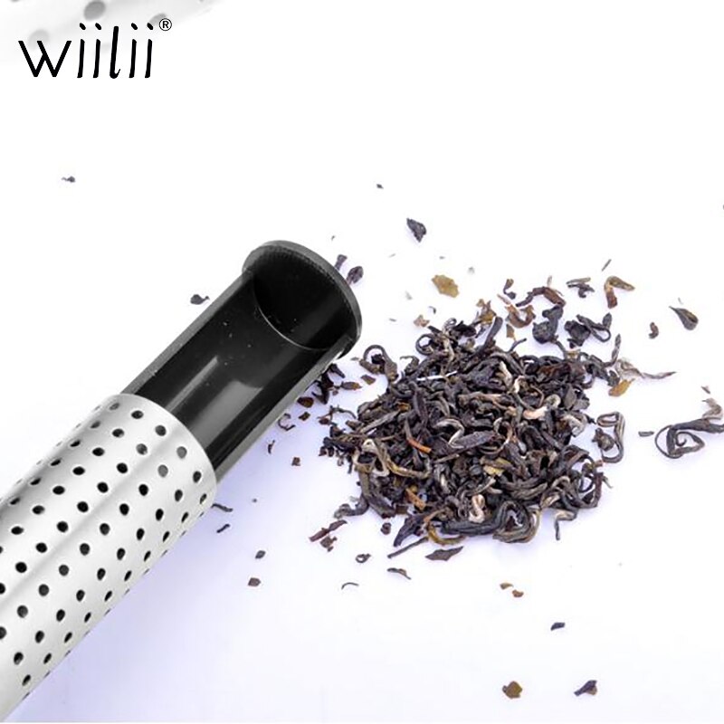 Wiilii long tea infuser stejlere si stick pipe mesh rustfrit stål filter til løse blade urter eller krydderi enkelt kop brygger