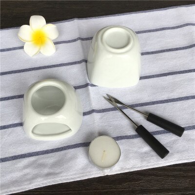 Cheese Mini Chocolate Fondue Set Hightea Serving Fondue Pot Mini Cheese Fondue Fondue Set Household Ceramic DIY Heating: Default Title