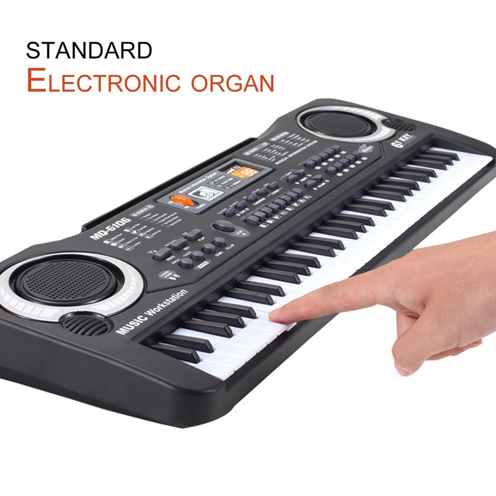 Pianotangentbord bärbart elektroniskt barns tangentbord piano nybörjare digital musik pianotoy 61 tangenter piano med mikrofon