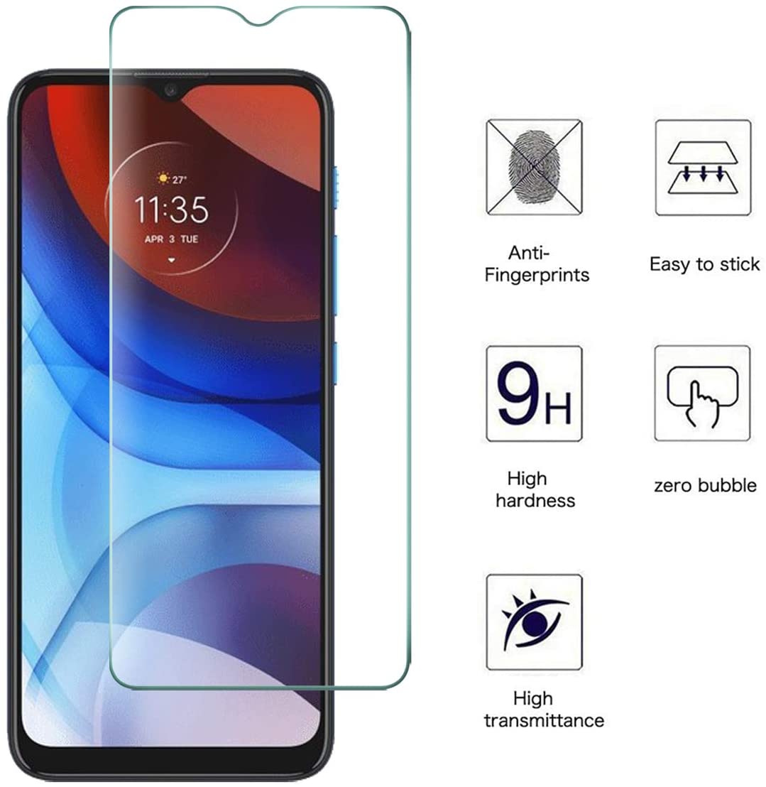 Hd-schutzglas für motorola moto  e7i Energie ,  e7 Plus und  e7 Plus – displayschutzfolie aus klarem glas, fingerabdruckabweisend