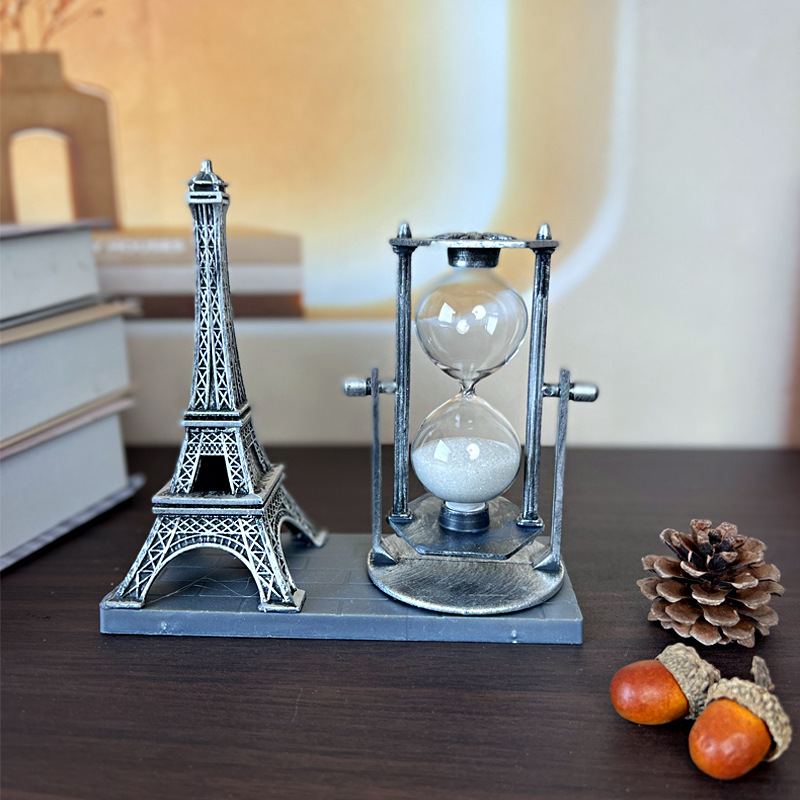 retro Riesenrad Fließender Sand Sanduhr Dekoration Schreibtisch Ornament Heimat Dekoration Handwerk Wohnaccessoires Studentengeschenke: Weiß