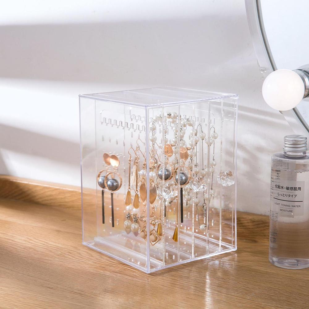 3 skuffer gennemsigtig akryl smykker arrangør desktop juvel opbevaring æske etui halskæde armbånd ring holder display stand