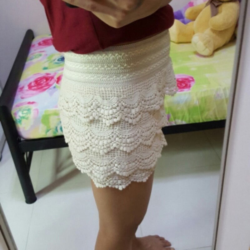 Summer Shorts For Women High Waist Lace Shorts Female Hook Flowers Sheath Shorts