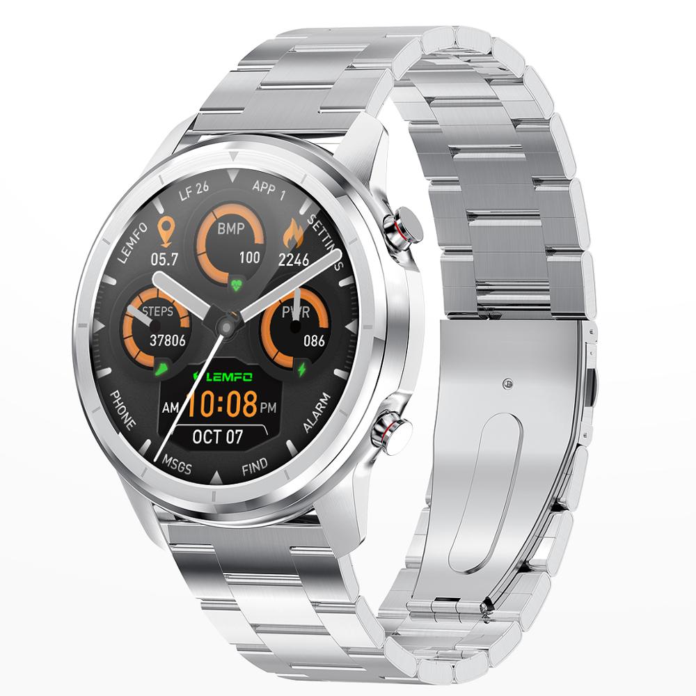 LEMFO montre intelligente fréquence cardiaque pression artérielle oxygène plein rond HD écran tactile 360*360 affichage météo Smartwatch affaires: silver silver