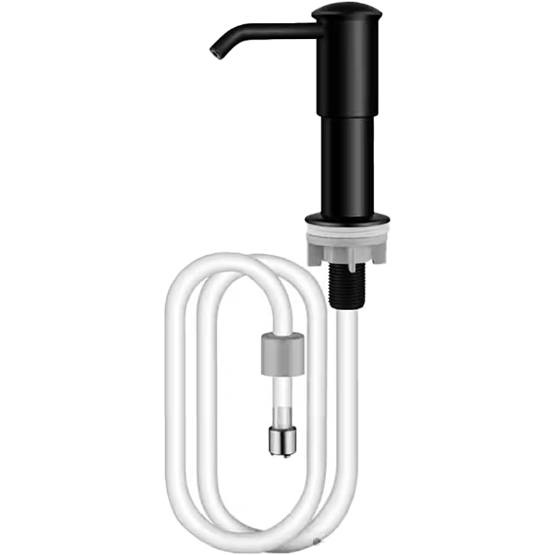 Kitchen Sink Soap Dispenser Stainless Steel HauSun Countertop Pump Head with Extension Tube Kit Extra Long Hose: black
