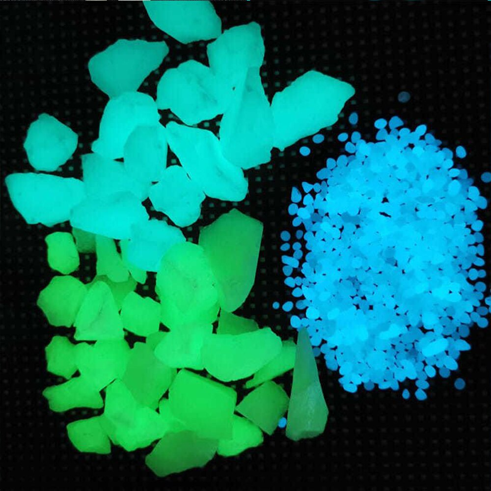 Pierres lumineuses fluorescentes, gravier brille dans la nuit, décoration de cour, pavage de jardin, pelouse en pot, ornement d&#39;aquarium