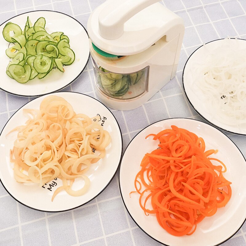 Spiral Vegetable Cutter 4in1 Rotary Blade Cutter Hand Cutter Spiral Grater Vegetable and Fruit Tool Kitchen Tool