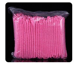 100 st engångsduschmössor hårnät skönhetssalong huvudskydd hattar mopp hygien tjock non-woven skydd svampmössa: Rosa