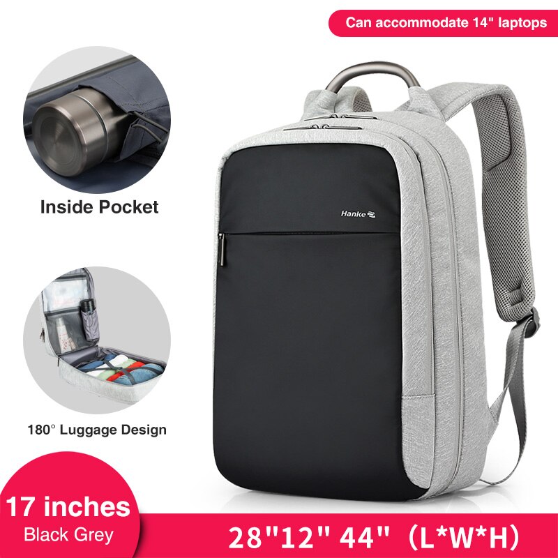 Anti theft Expandable Laptop Men Backpack Male Schoolbag Locked Female Travel Business Backpacks Women RFID Blocking College Bag: 6