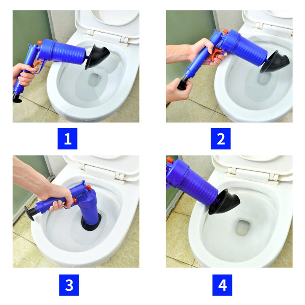 1PC High Pressure Air Drain Blaster Toilets Tool Cleaner Sewer Filter Sink Pipe Dredge Plunger Hair Remove Kitchen Cleaner Kit