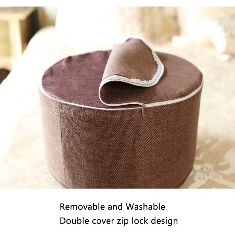 Coussin de siège rond Tatami lavable , épais, Futon, pour Table à thé, balcon, salon, baie vitrée