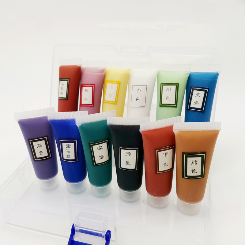 12Colors/Set Ceramic Painting Pigment Overglaze Color Pottery Clay Hand-painted Art Liquid Water-Based Paint DIY 750-850 Degrees