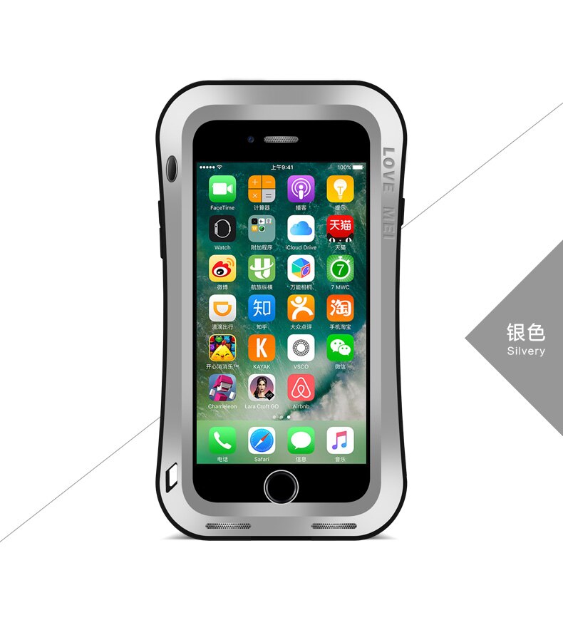 Robuuste, waterdichte en schokbestendige telefoonhoes van aluminiumlegering voor iphone 6, 6s , 78 plus