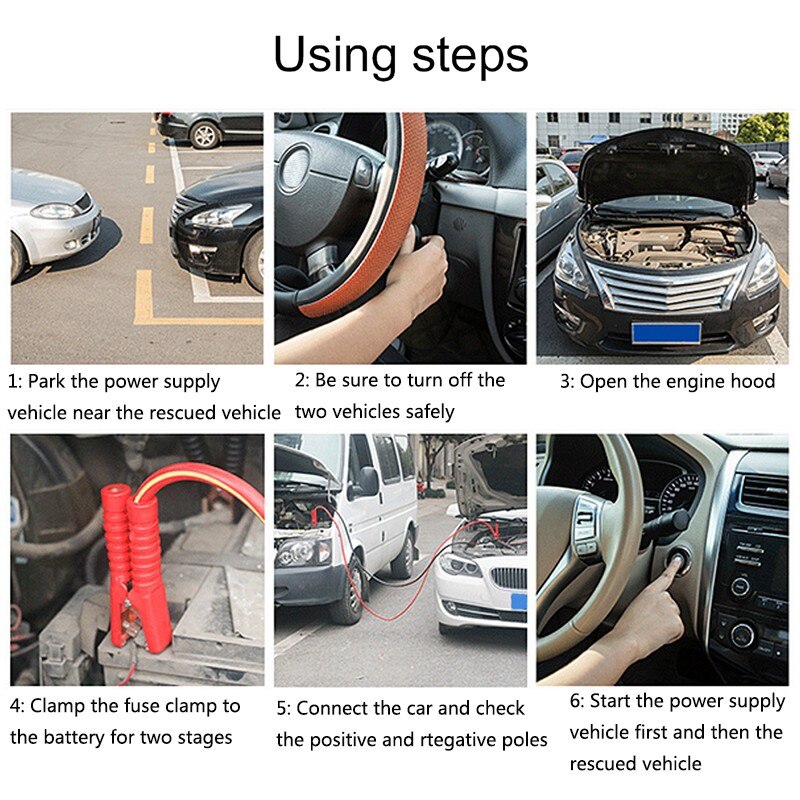 4M 2000 AMP Emergency Power Start Cable Booster Jumper Cable Heavy Duty Car Battery Booster Copper Wire Car Accessories