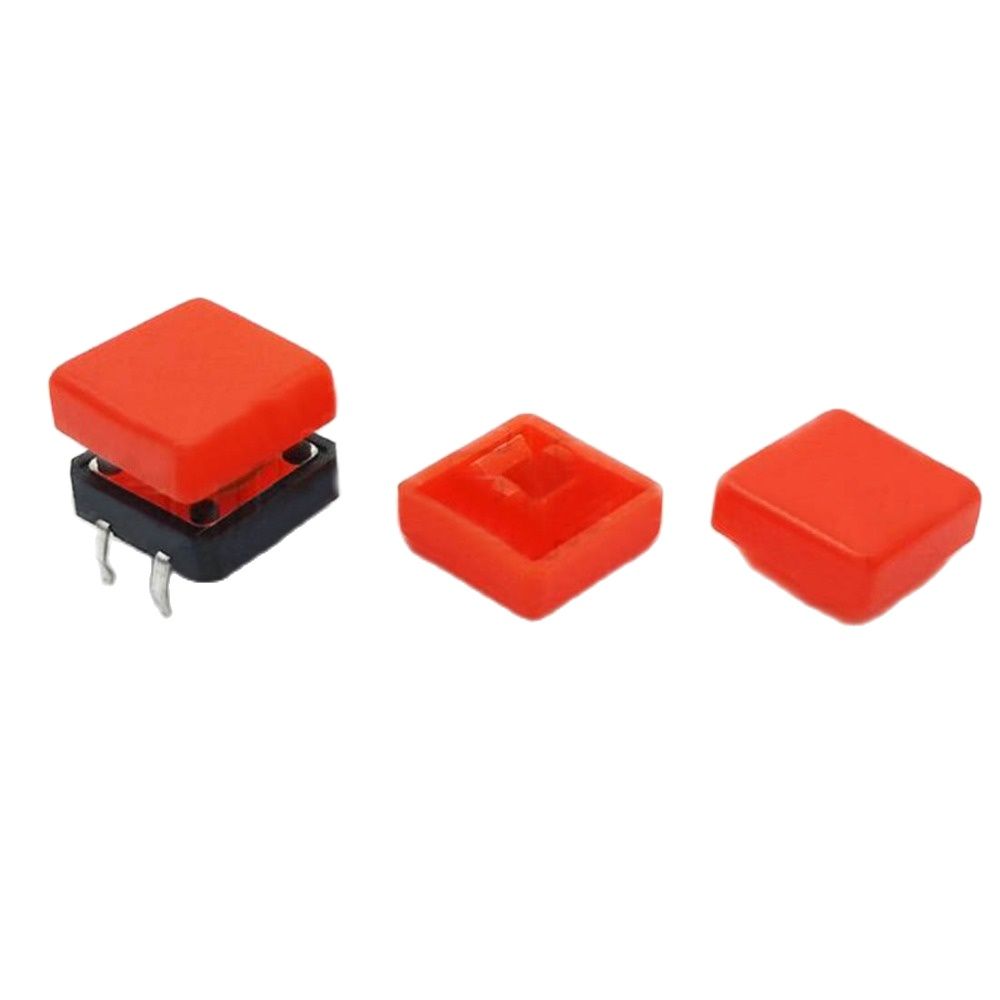 Tapa de interruptor de botón cuadrado, tapas de botón multicolor para interruptores táctiles cuadrados de 12x12mm, 100 Uds.