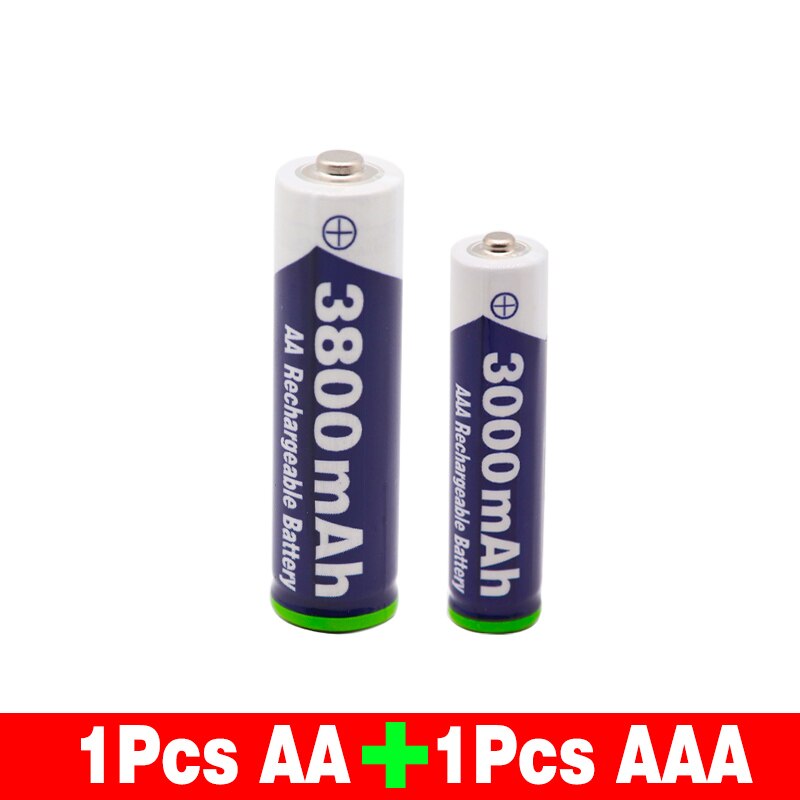 AA+AAA 100% 1.5V Rechargeable AA Battery AAA Alkaline 3000-3800mah For Torch Toys Clock MP3 Player Replace Ni-Mh Battery: Gold